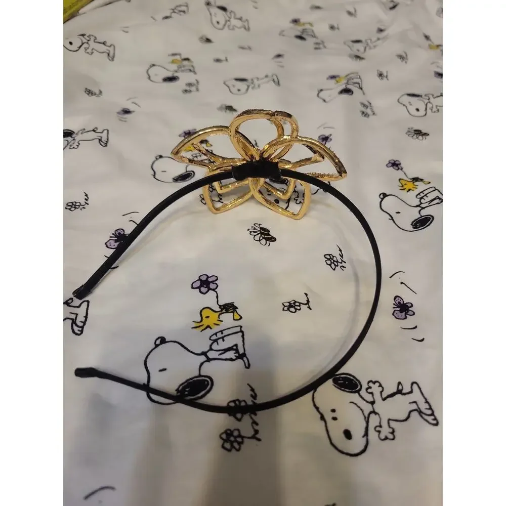 Cara Couture sparkling gold topaz Yellow clear rhinestones Flower Headband